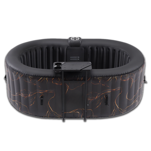 Relxtime 2 Person Inflatable Hot Tub, Oval Portable Blow Up Hottub, LED Light